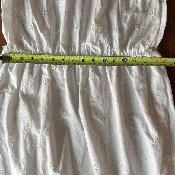 Gap‎ Dress Womens Small White Eyelet Lace Midi Ruffle Flutter Sleeve Sundress - Picture 6 of 11